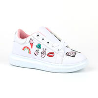 Embroidery lace up kids sneaker
