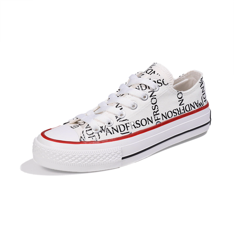 Printed lace up women's canvas shoes