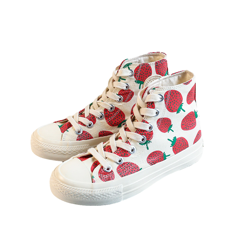 New model high top ladies canvas shoes