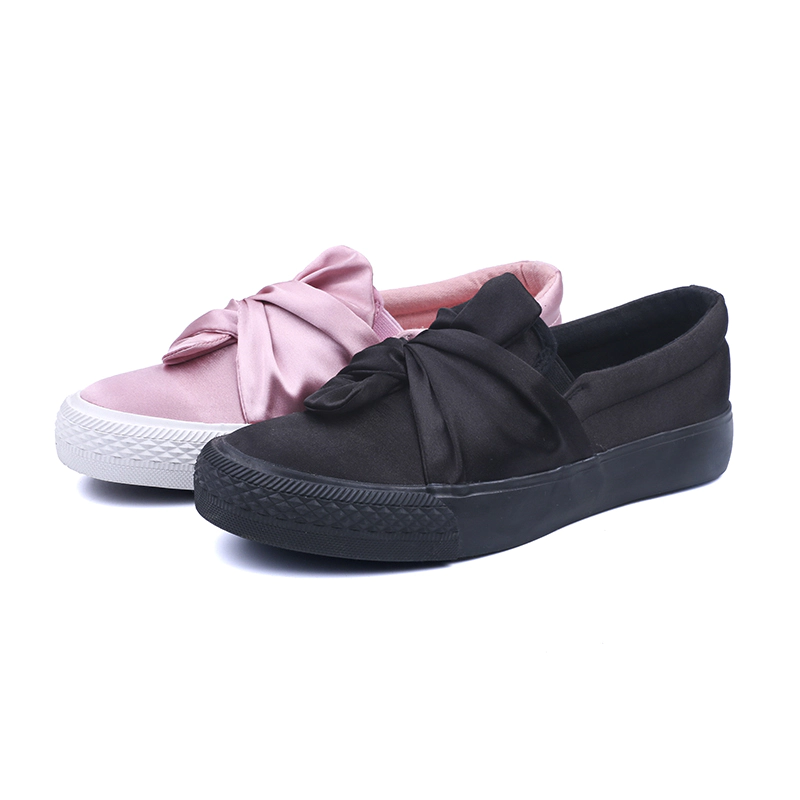 Satin low cut lady casual shoes