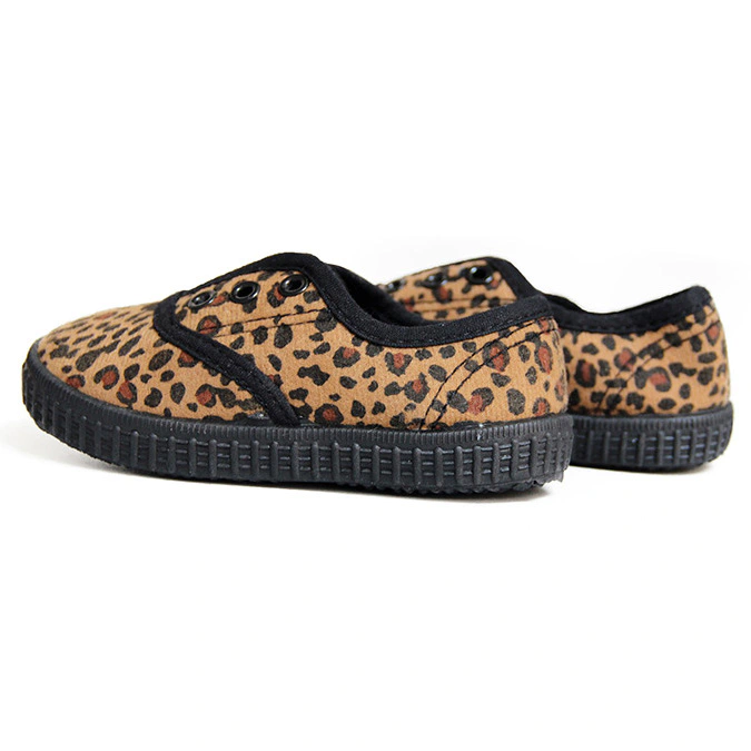 Leopard slip on baby gym shoes