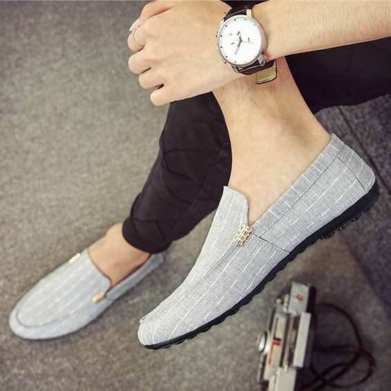Textile man slip on casual shoes